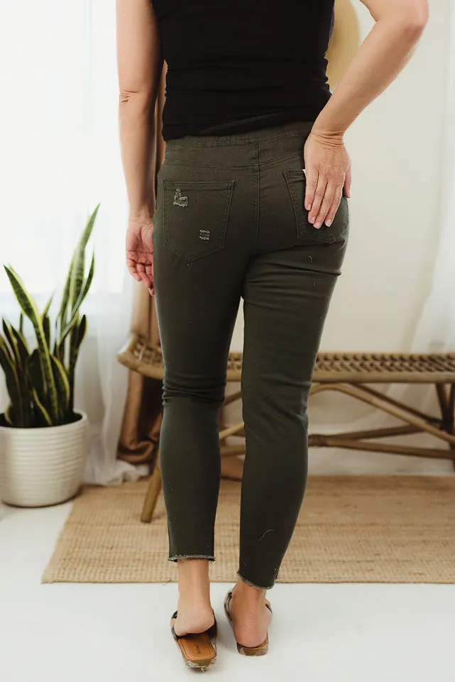 Distressed Ankle Joggers
