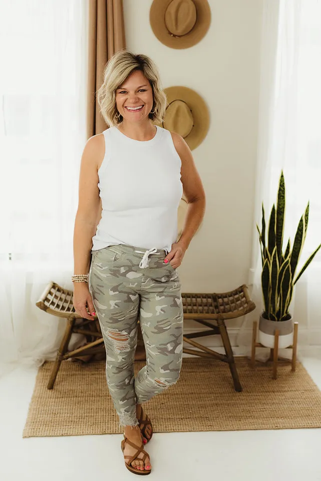 Distressed Ankle Joggers