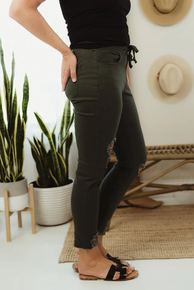 Distressed Ankle Joggers