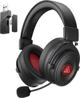 EKSA USB Gaming Headset for PC - Computer Headset with Detachable Noise Cancelling Mic, SurroundTuned Audio, 50MM Driver - Headphones with Microphone for PS4/PS5, Xbox One, Laptop, Office (Wireless)