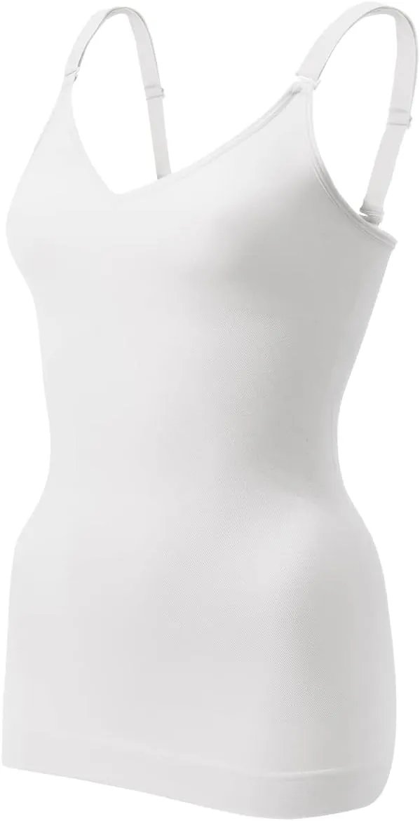 EUYZOU Women's Shapewear Tummy Control Tank Tops - CrissCross Adjustable Straps Seamless Body Shaper Compression Camisole