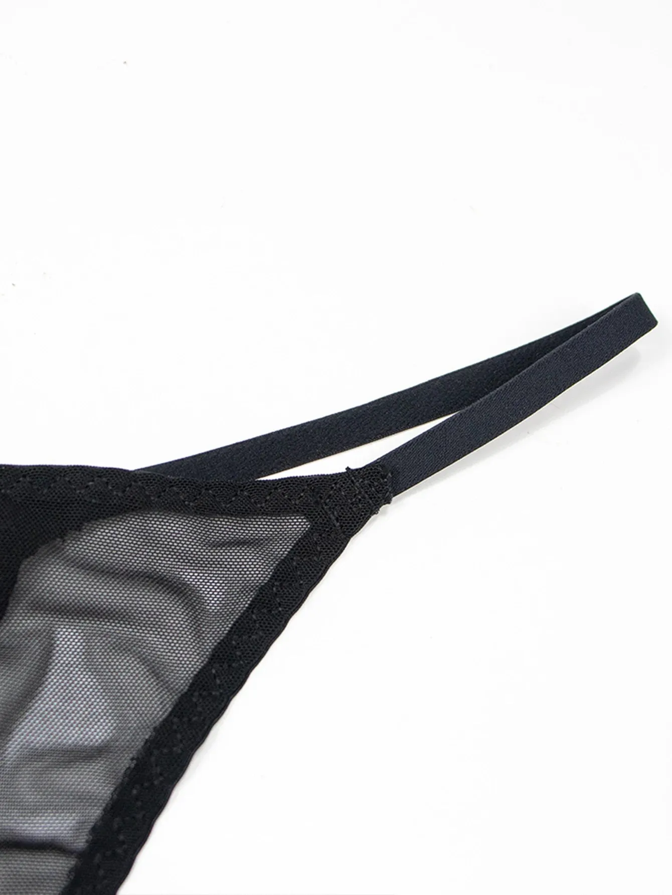 Fashion Solid Colour Mesh Mouth & Letter Printing  Low Waist Panty Lingerie For Woman Ladies Thong Underwear