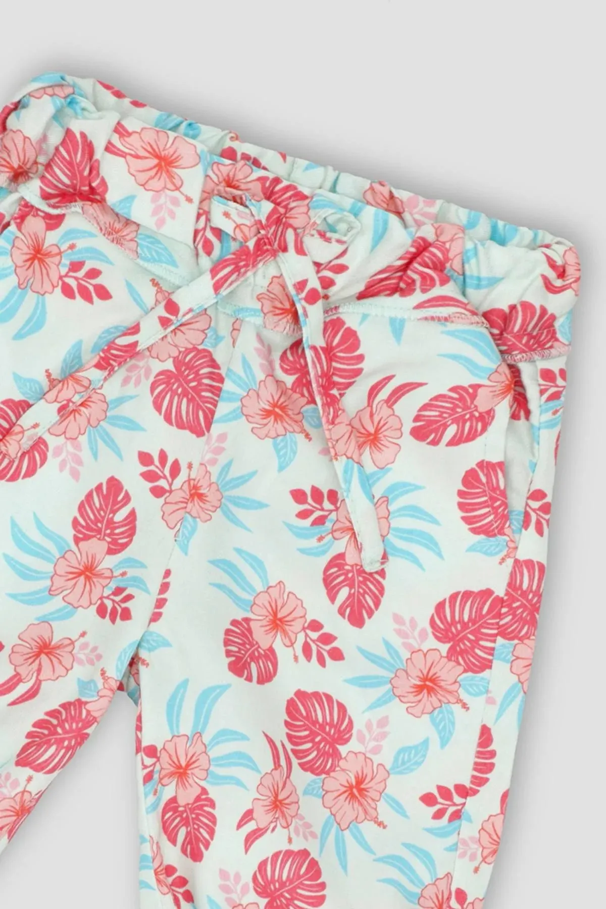 Floral Trouser For Baby Girl - Turquoise