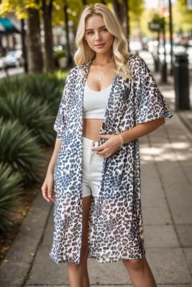 Leopard Open Front Cardigan