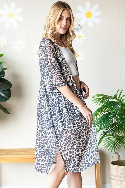 Leopard Open Front Cardigan
