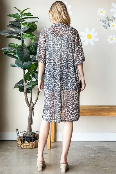 Leopard Open Front Cardigan