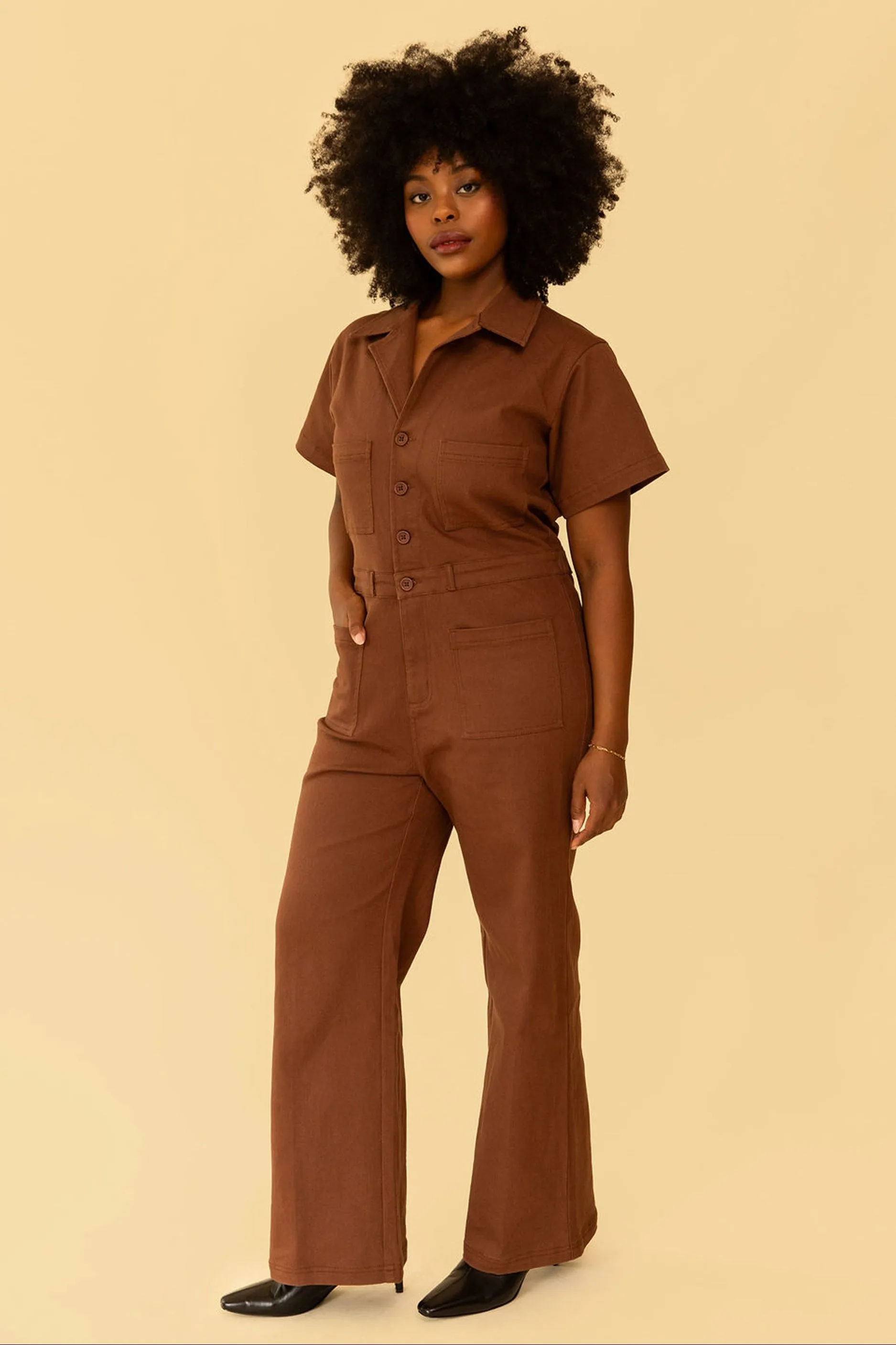 Logan Jumpsuit in Chocolate