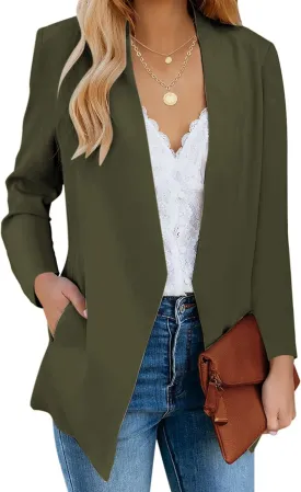 luvamia Women's Casual Long Sleeve Lapel Button Slim Work Office Blazer Jacket