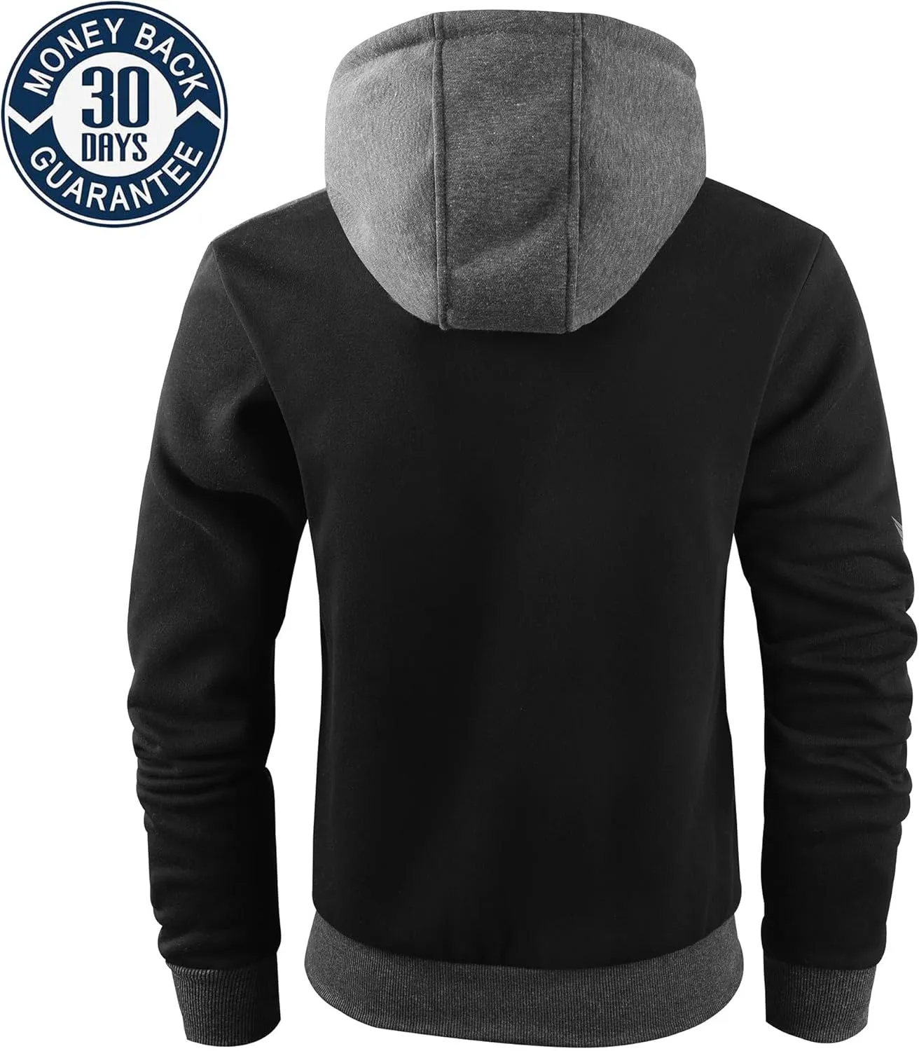 Men's Full Zip Fleece Hoodie zippered Color Block hooded slim Fit Long Sleeve Lightweight Sweatshirt