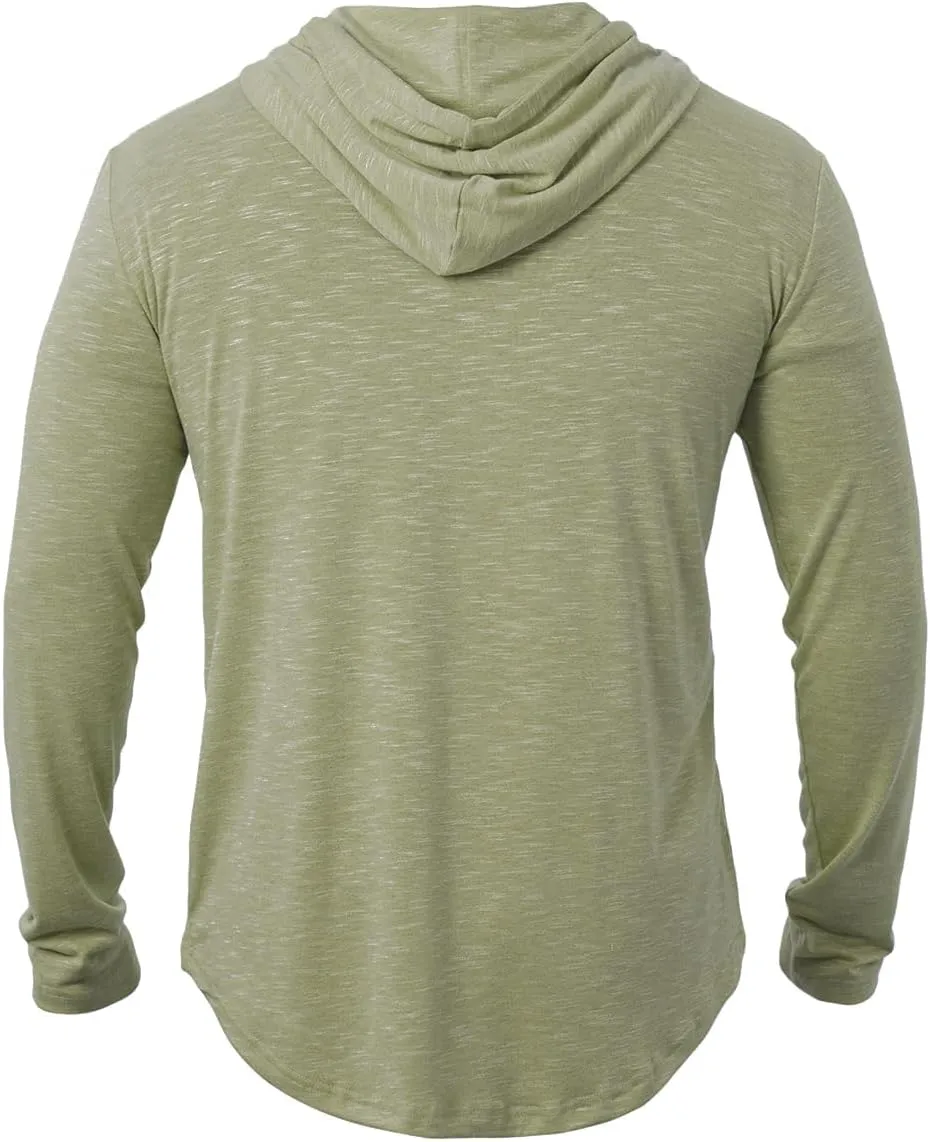 Men's Hooded Shirts Long Sleeve Athletic Workout Sport Hoodie Casual Lightweight Sweatshirt Quick Dry Pullover Tops