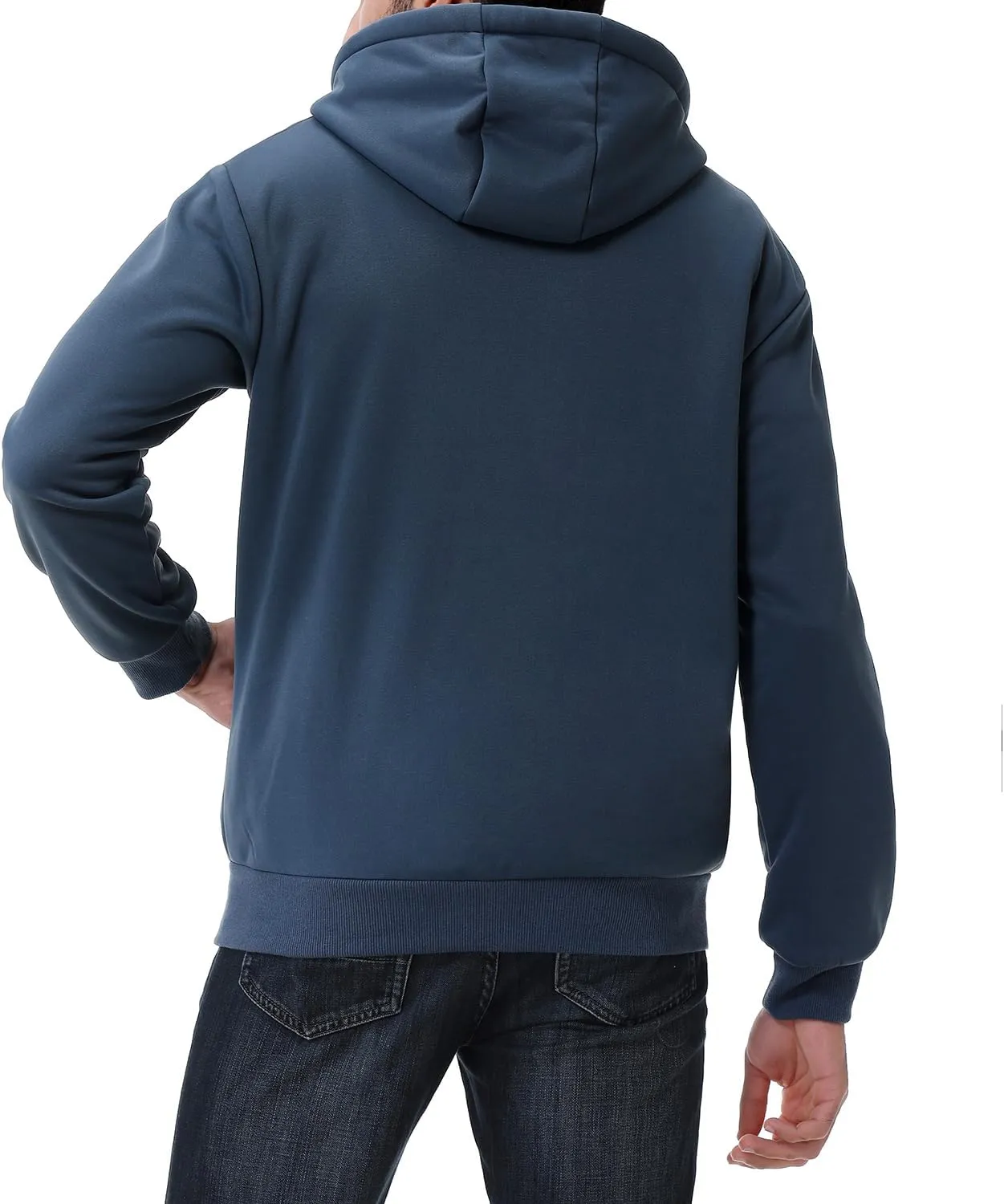 Men's Loose Fit Heavyweight Full Zip Fleece-Lined Hoodie Sweatshir