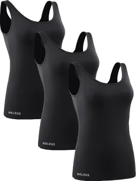NELEUS Women's 3 Pack Compression Tank Top Support Yoga Bra with Cups Athletic Running Shirts