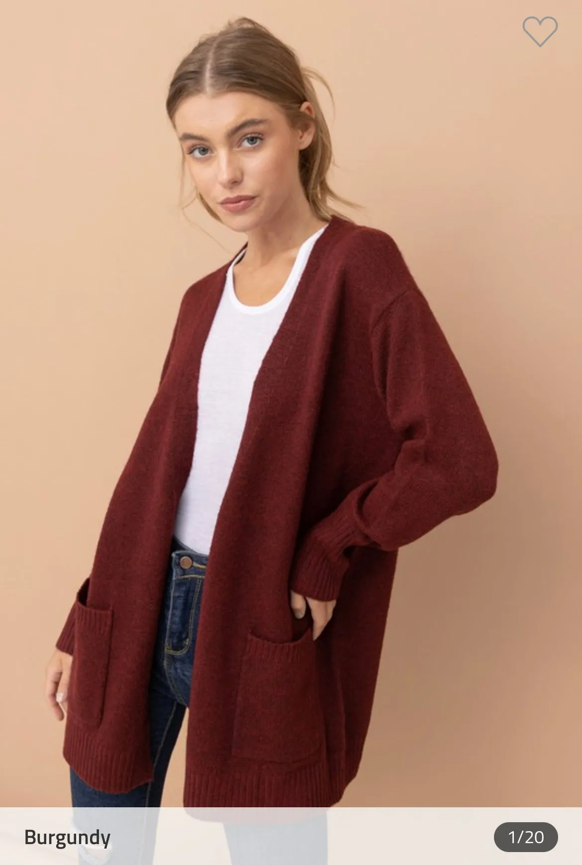 Open Front Mossy Cardigan