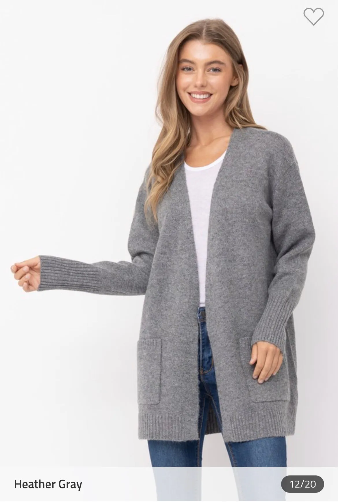 Open Front Mossy Cardigan