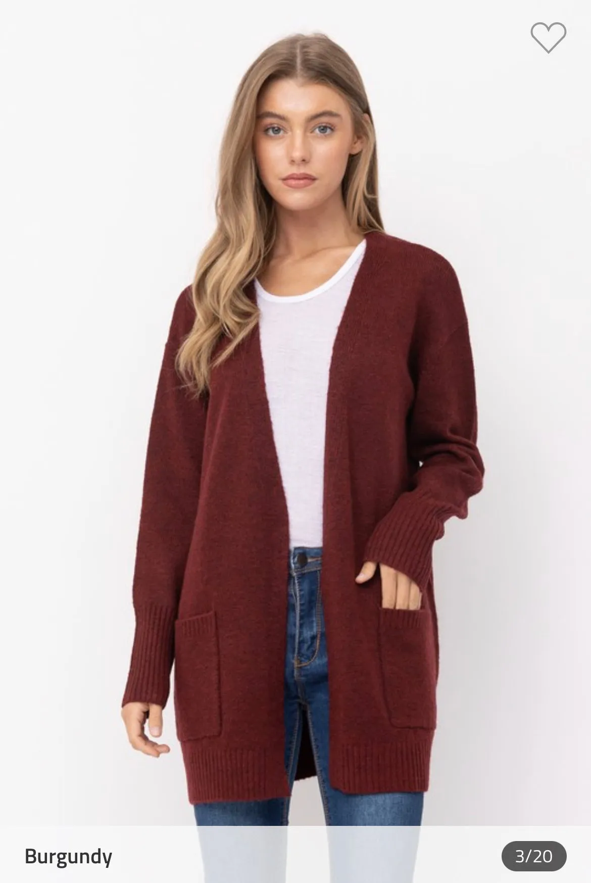 Open Front Mossy Cardigan