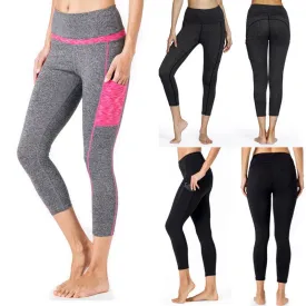 Pantalon stretch leggins femme taille haute avec poches