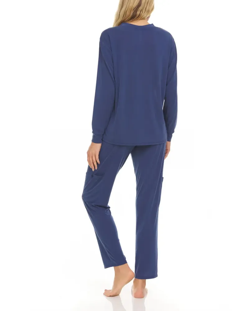 Q81265 Ocean Christa Henley Modal Pajamas Set