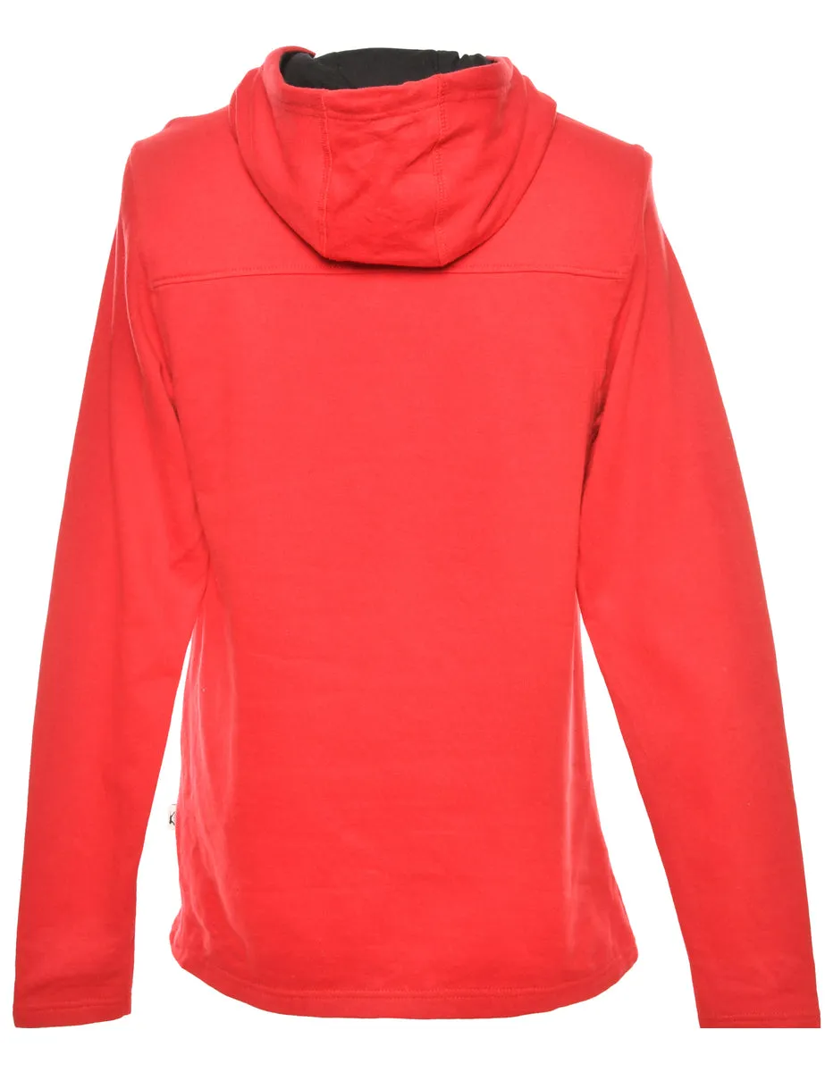 Red Printed Hoodie - M