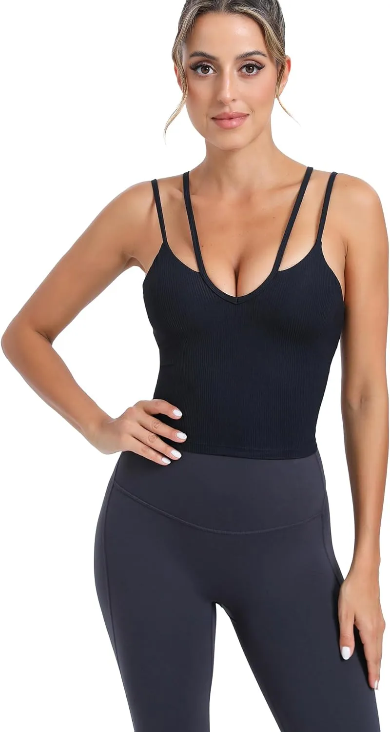 RUNNING GIRL Workout Tank Tops with Built in Bras for Women,Work Top for Women,Sports Bras for Women Padded Yoga Bra