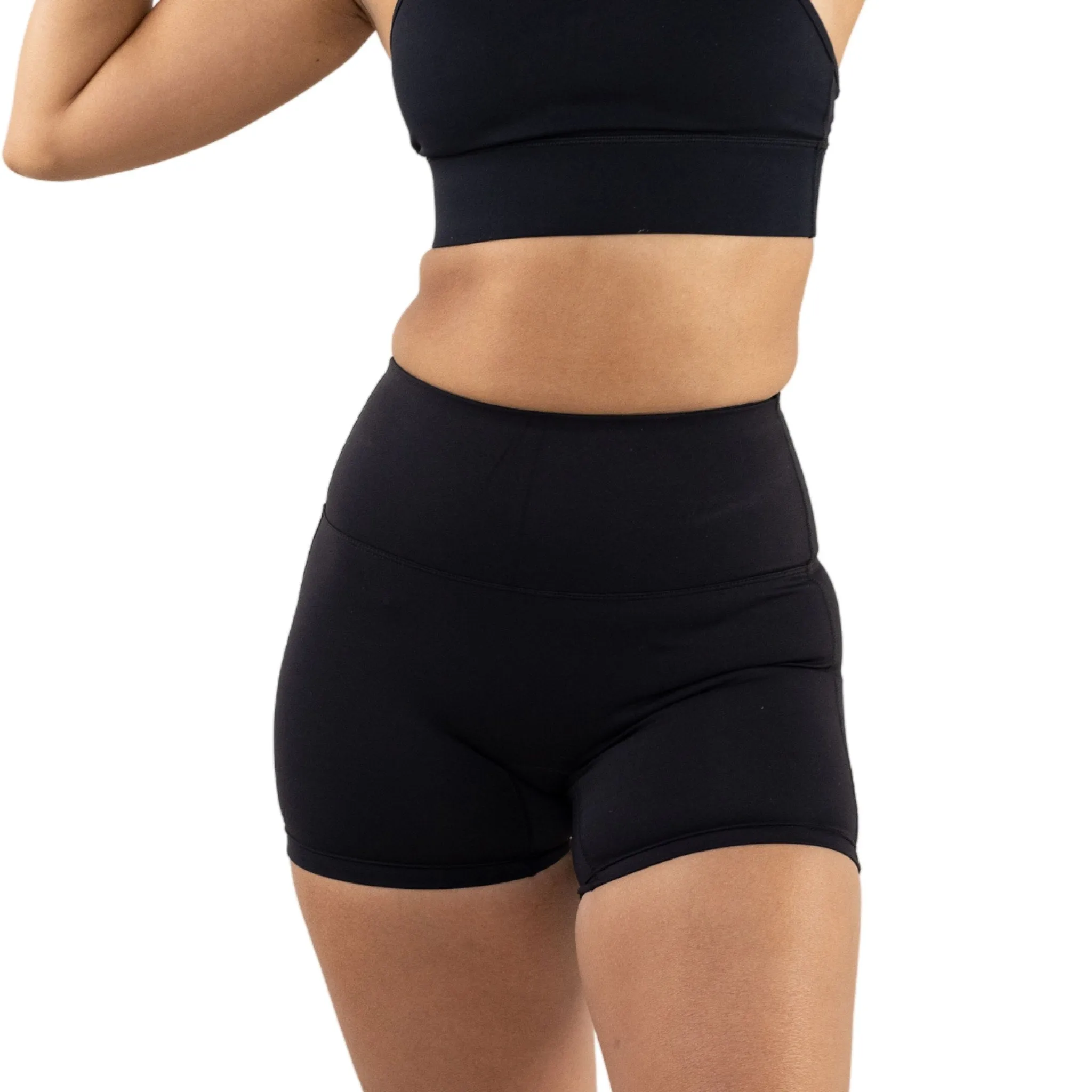 SCRUNCH BUTT HIGH WAIST BIKER SHORTS - MIDNIGHT
