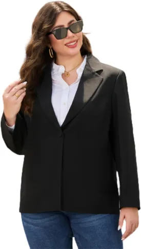 Single Button Oversized Blazer for Women Plus Size Boyfriend Blazers Casual and Stylish Plus Size