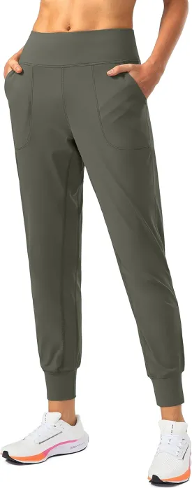 Soothfeel Women's Joggers with Zipper Pockets High Waisted Athletic Workout Yoga Pants Joggers for Women