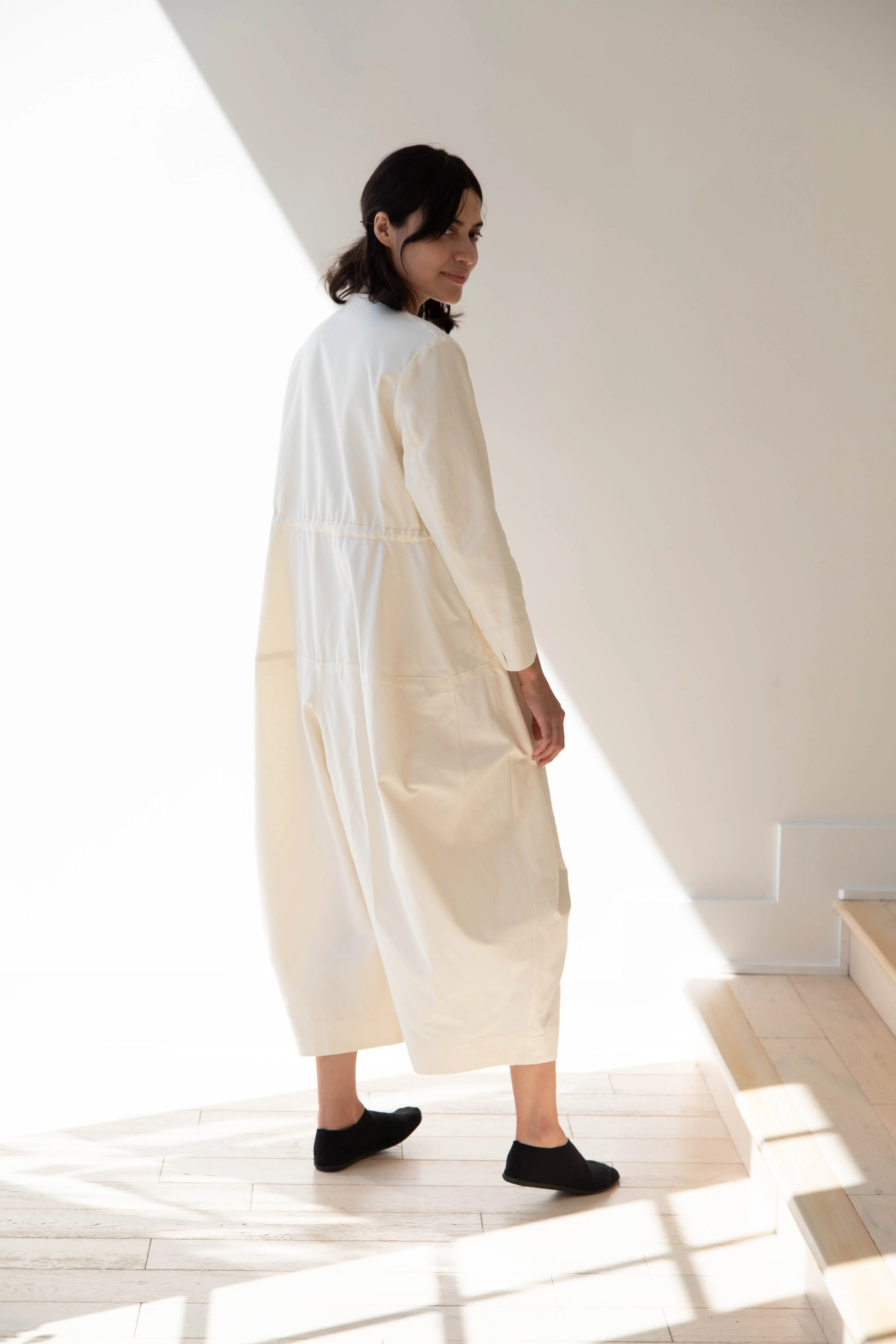 Tenne Handcrafted Modern | Barrel Leg Jumpsuit in Cream