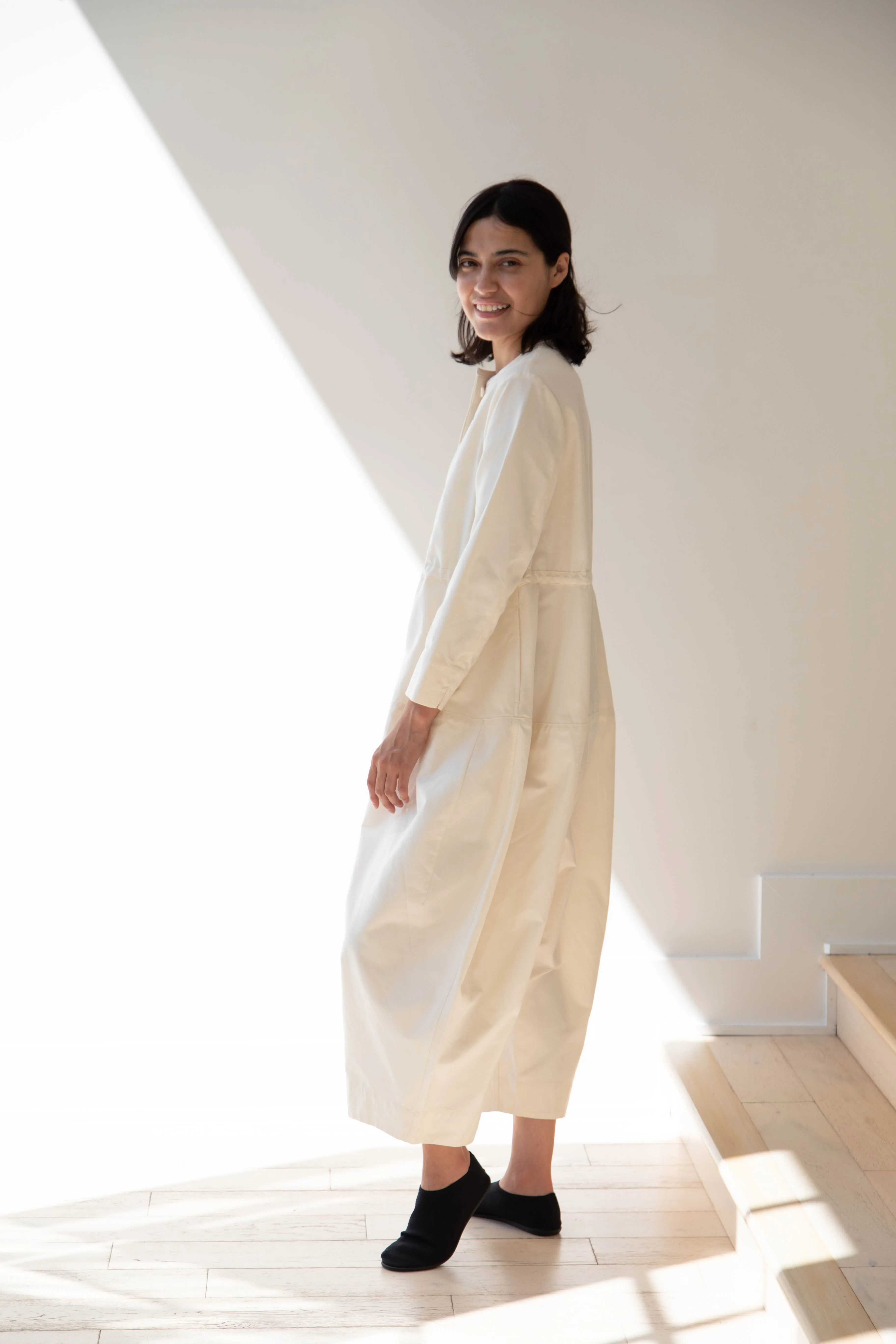 Tenne Handcrafted Modern | Barrel Leg Jumpsuit in Cream