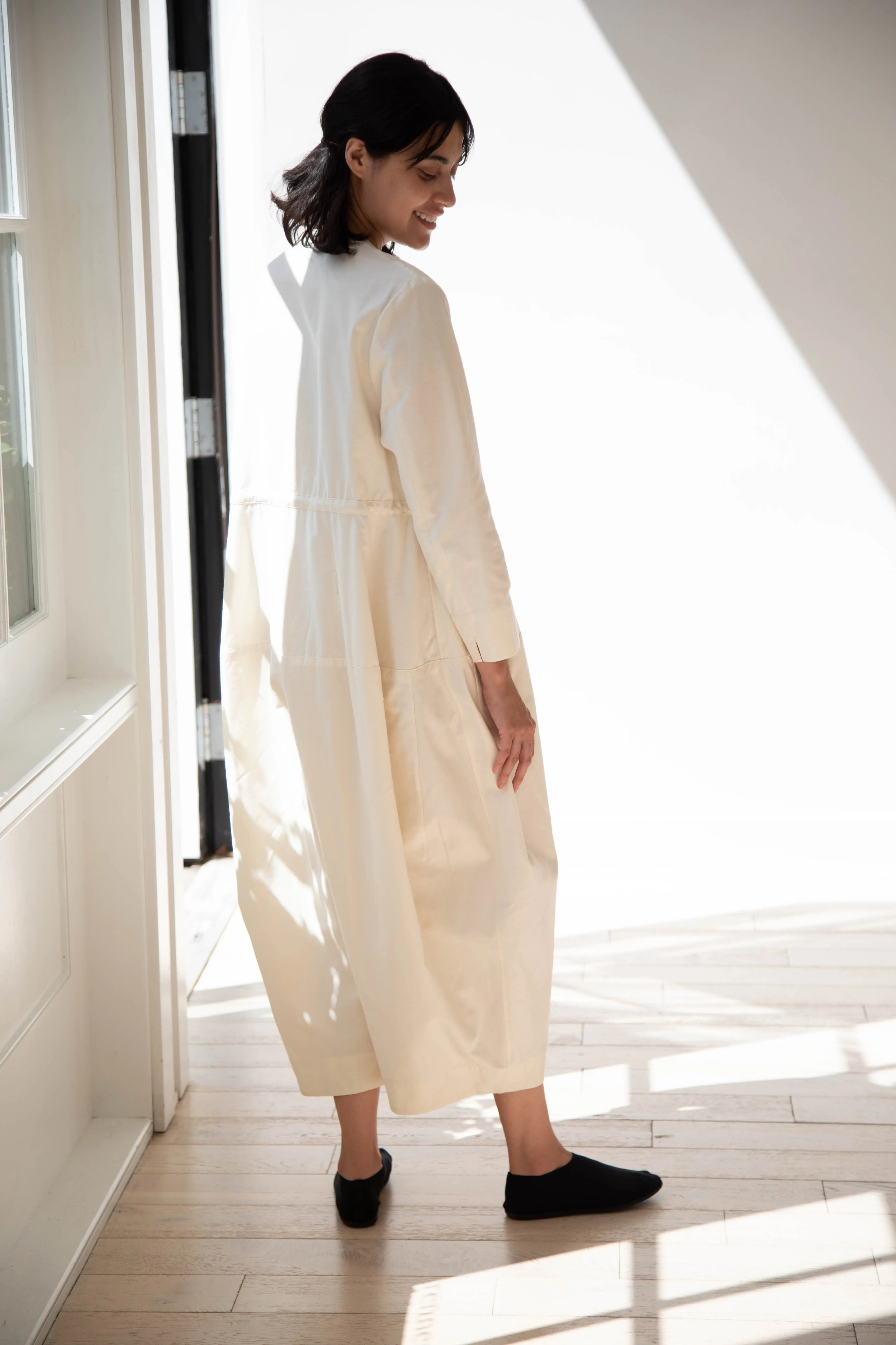 Tenne Handcrafted Modern | Barrel Leg Jumpsuit in Cream