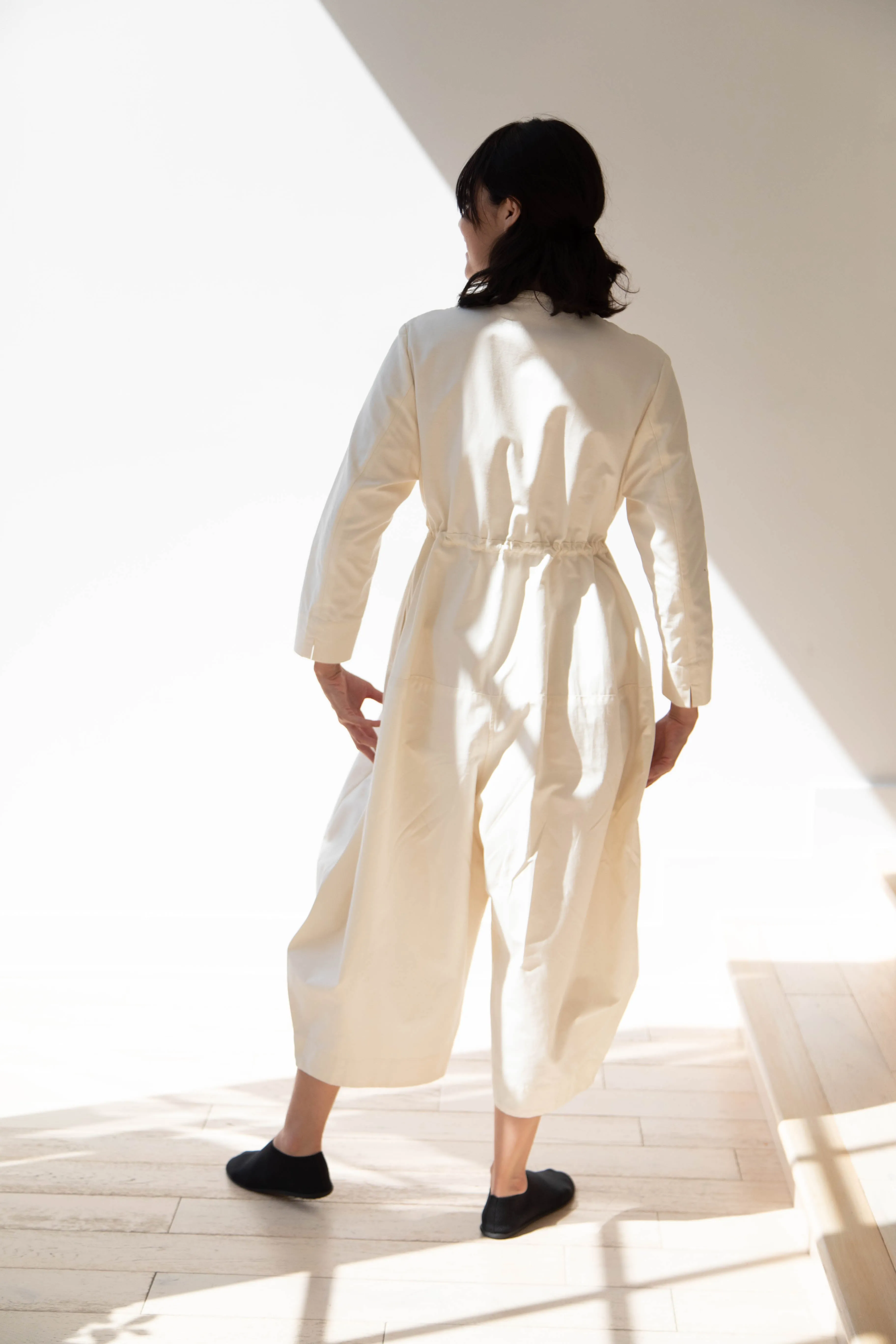 Tenne Handcrafted Modern | Barrel Leg Jumpsuit in Cream