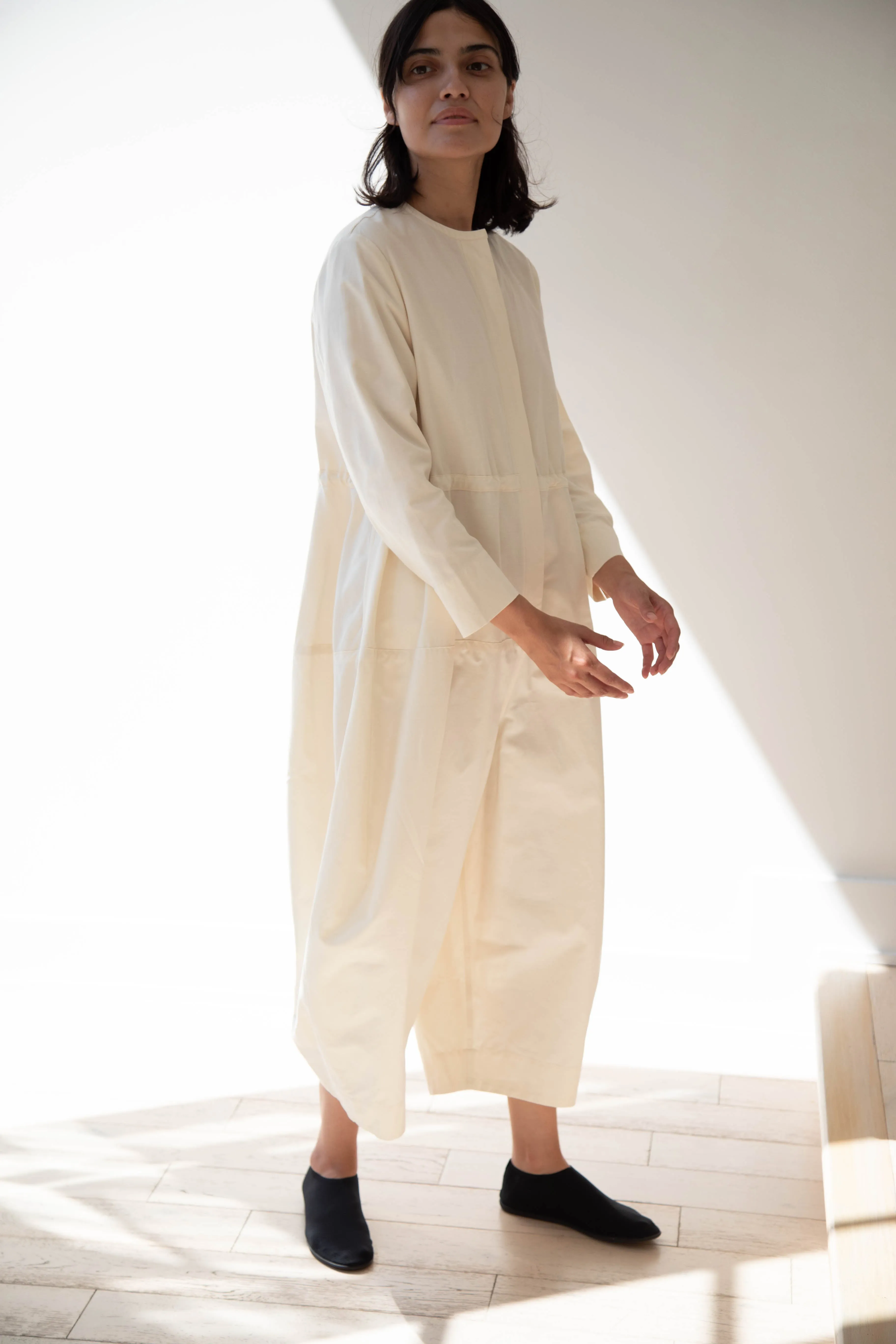 Tenne Handcrafted Modern | Barrel Leg Jumpsuit in Cream