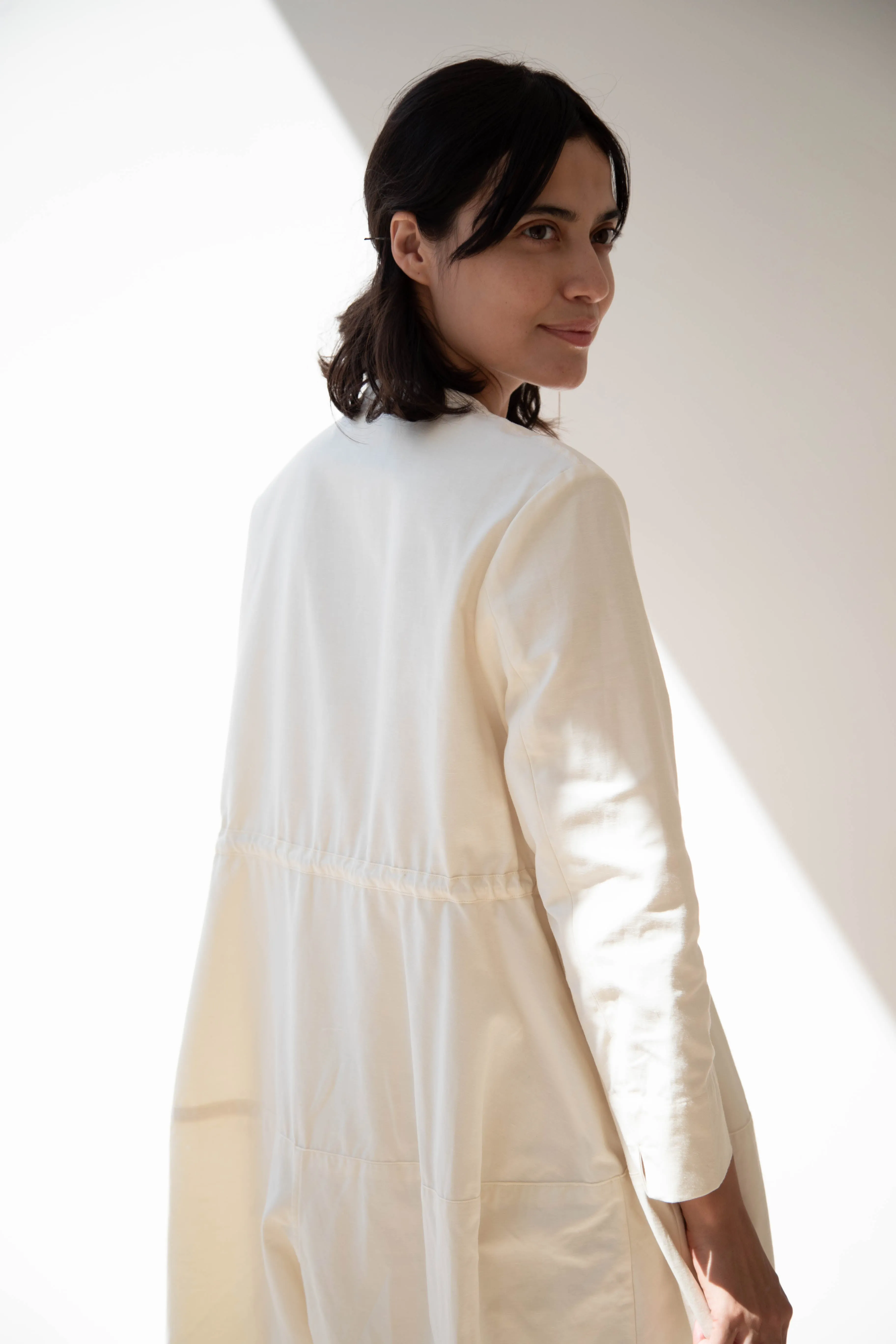 Tenne Handcrafted Modern | Barrel Leg Jumpsuit in Cream