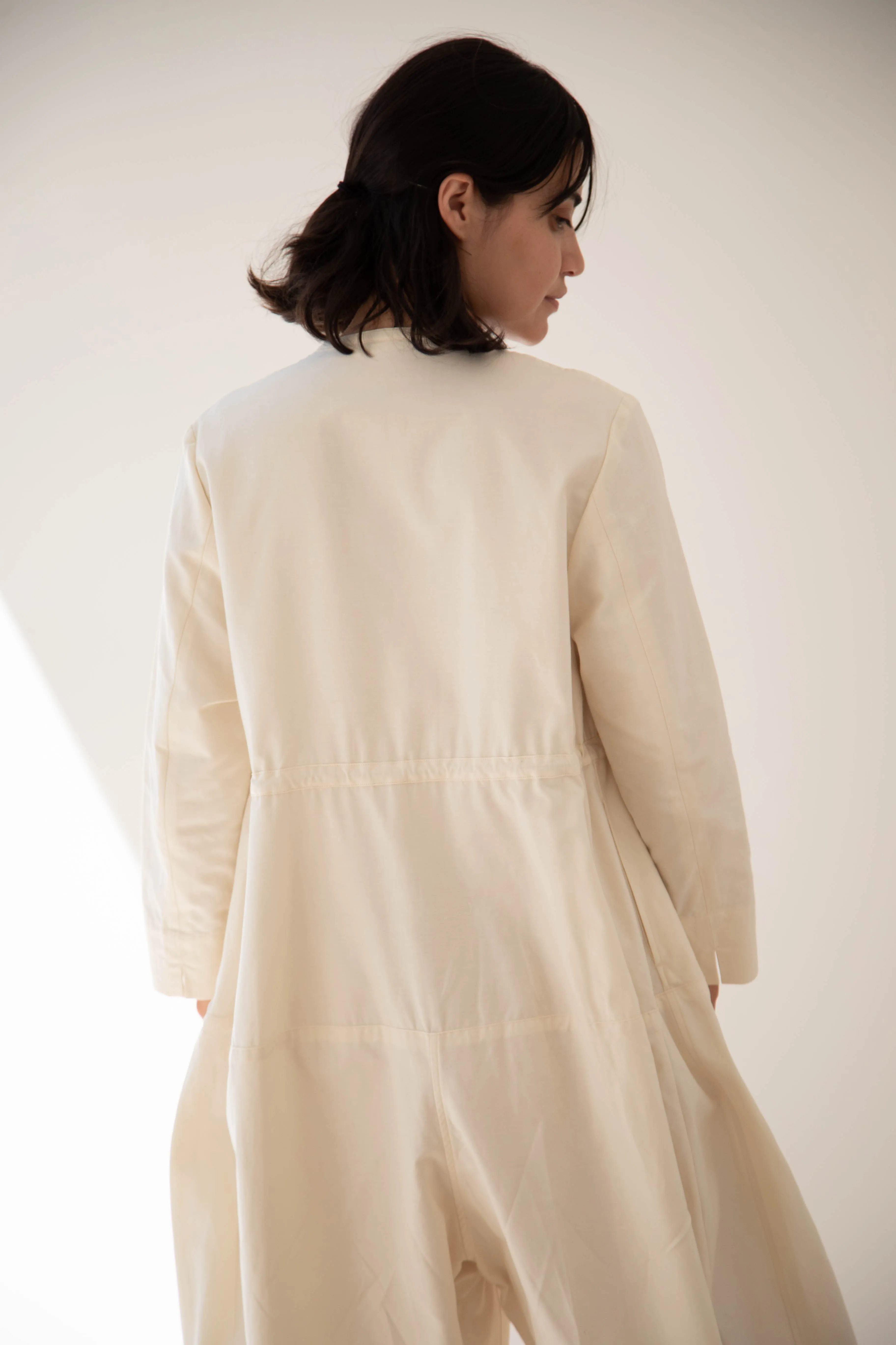 Tenne Handcrafted Modern | Barrel Leg Jumpsuit in Cream