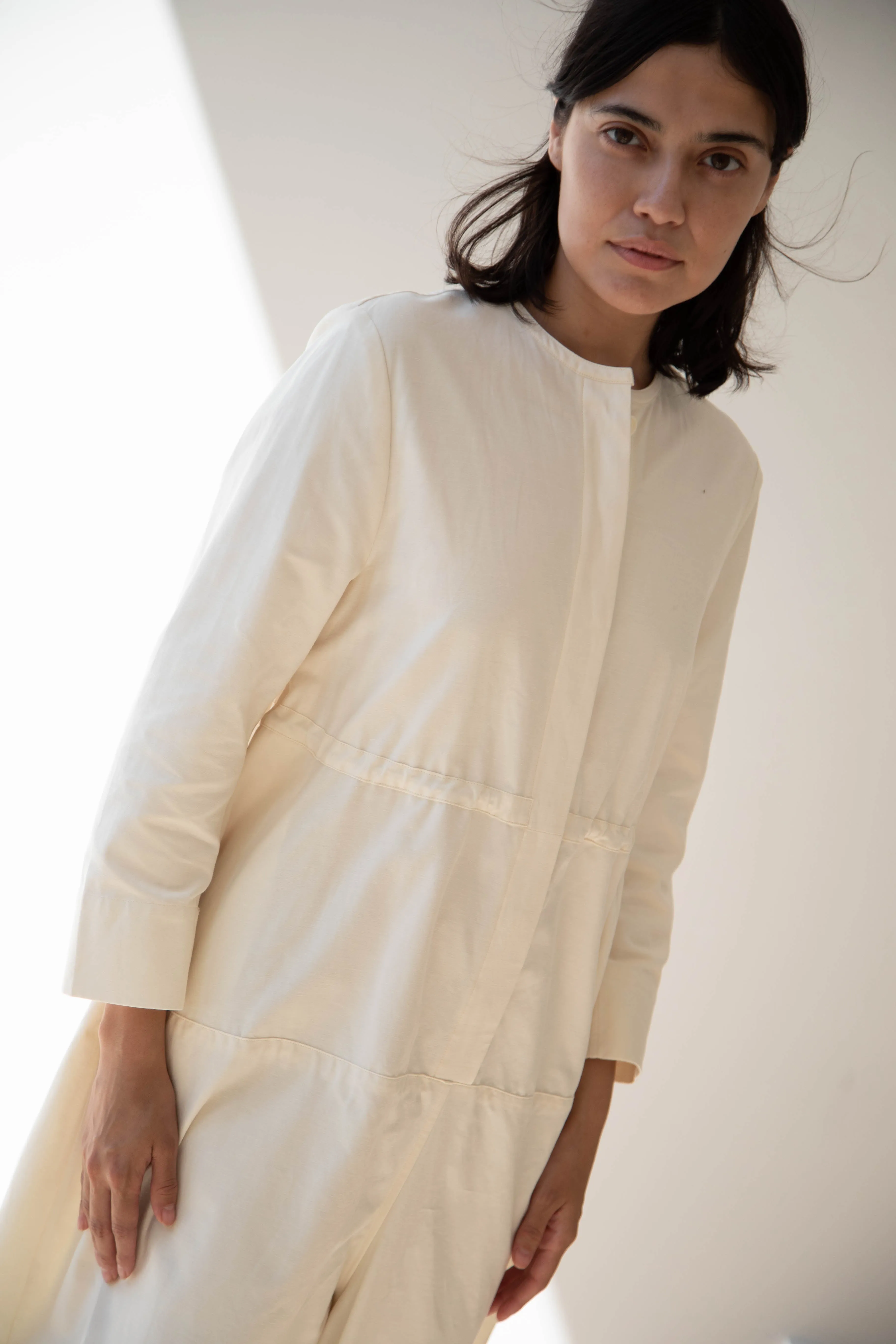 Tenne Handcrafted Modern | Barrel Leg Jumpsuit in Cream
