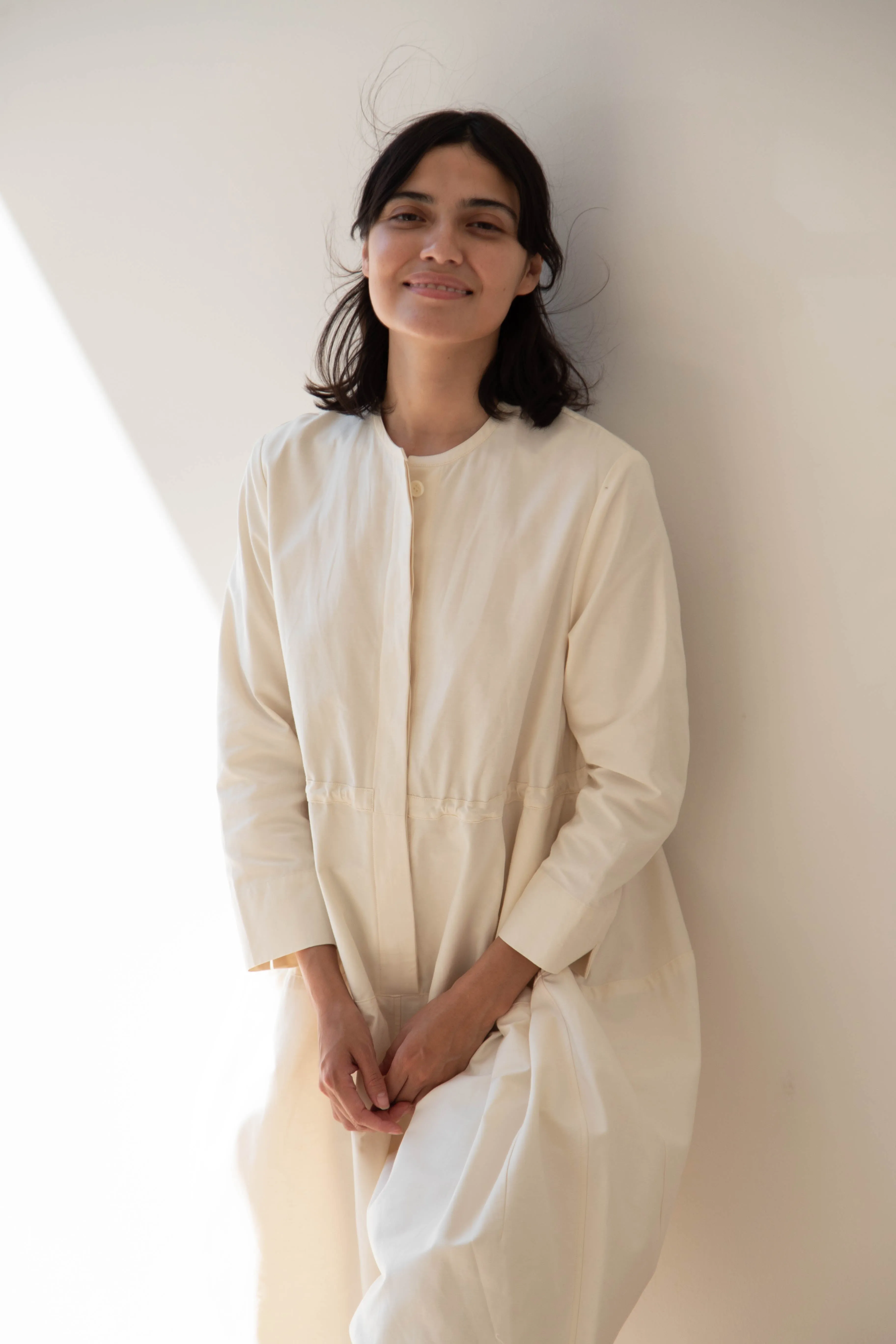 Tenne Handcrafted Modern | Barrel Leg Jumpsuit in Cream