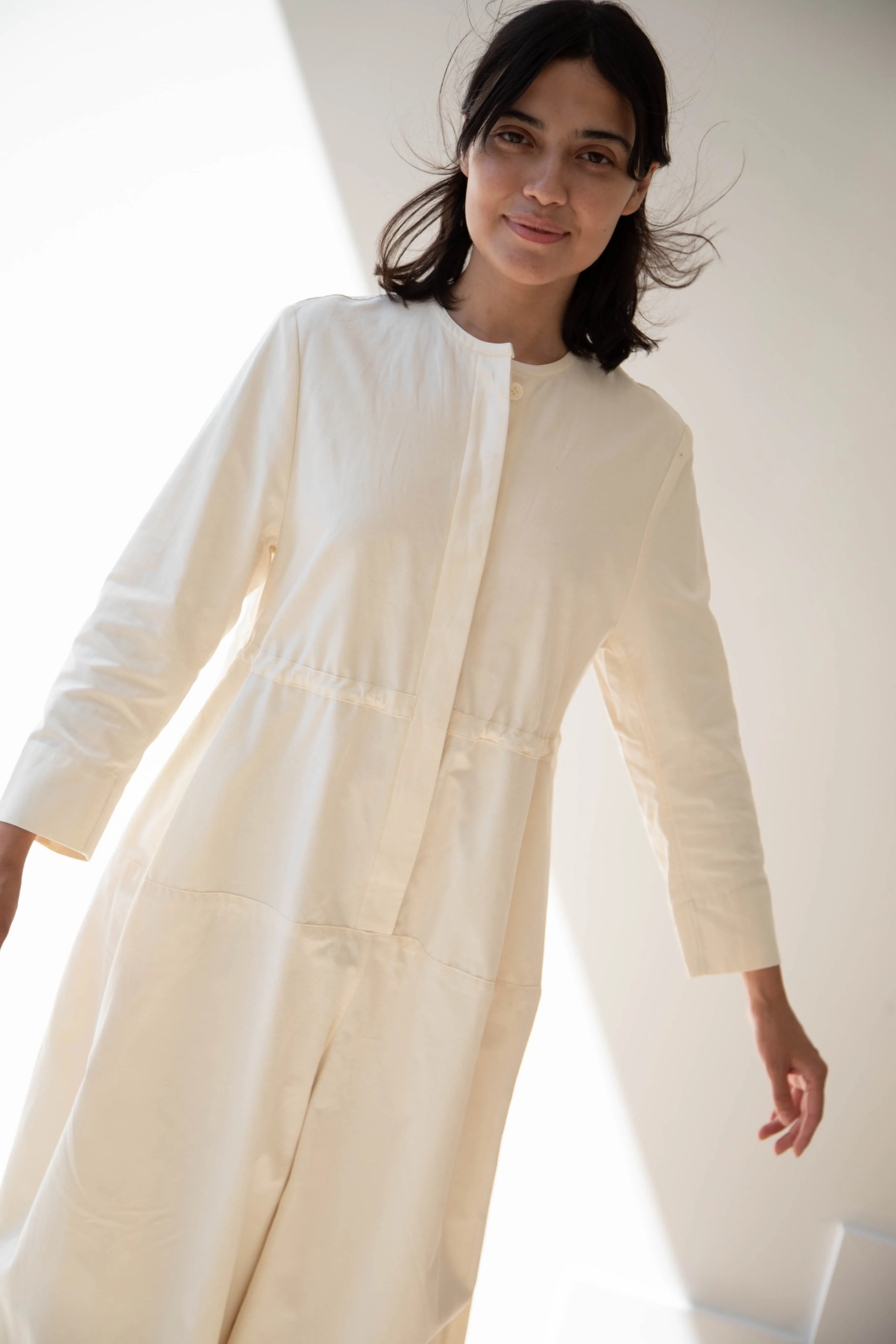 Tenne Handcrafted Modern | Barrel Leg Jumpsuit in Cream
