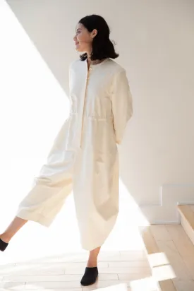 Tenne Handcrafted Modern | Barrel Leg Jumpsuit in Cream