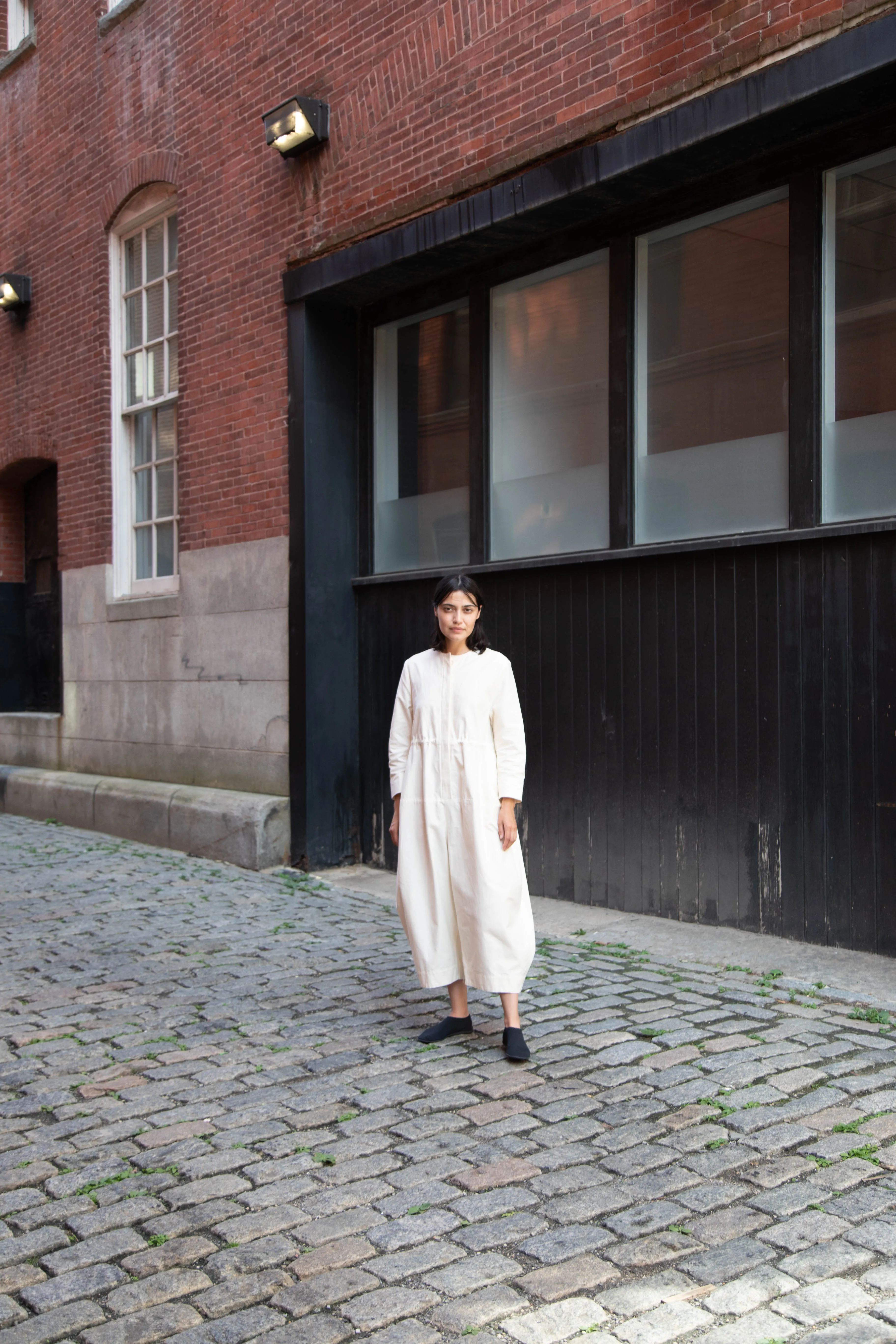 Tenne Handcrafted Modern | Barrel Leg Jumpsuit in Cream