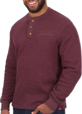 The American Outdoorsman Sherpa Lined Waffle Henley for Men - Thermal Long Sleeve Shirt Bonded Sherpa Lining For Outdoors
