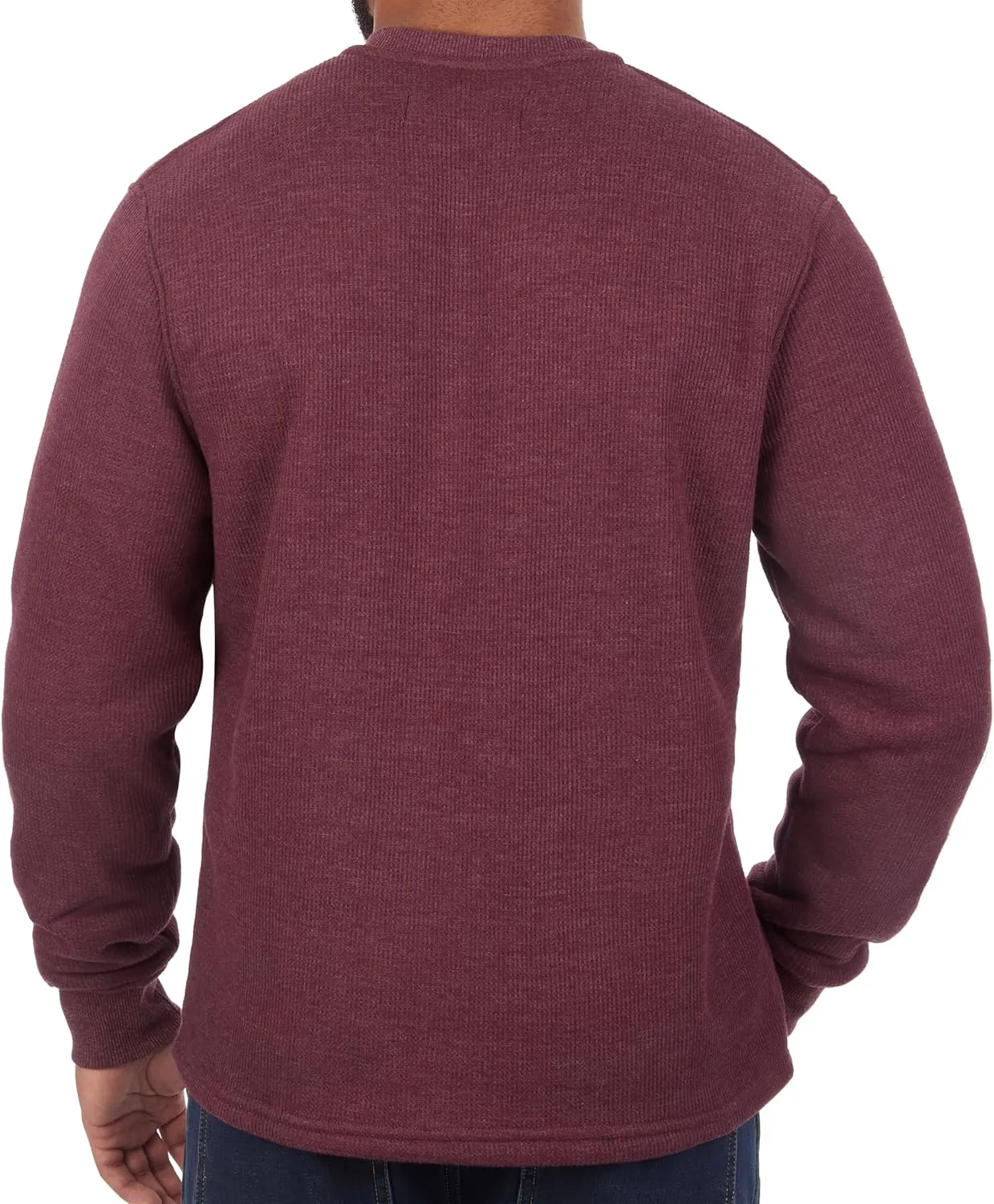 The American Outdoorsman Sherpa Lined Waffle Henley for Men - Thermal Long Sleeve Shirt Bonded Sherpa Lining For Outdoors