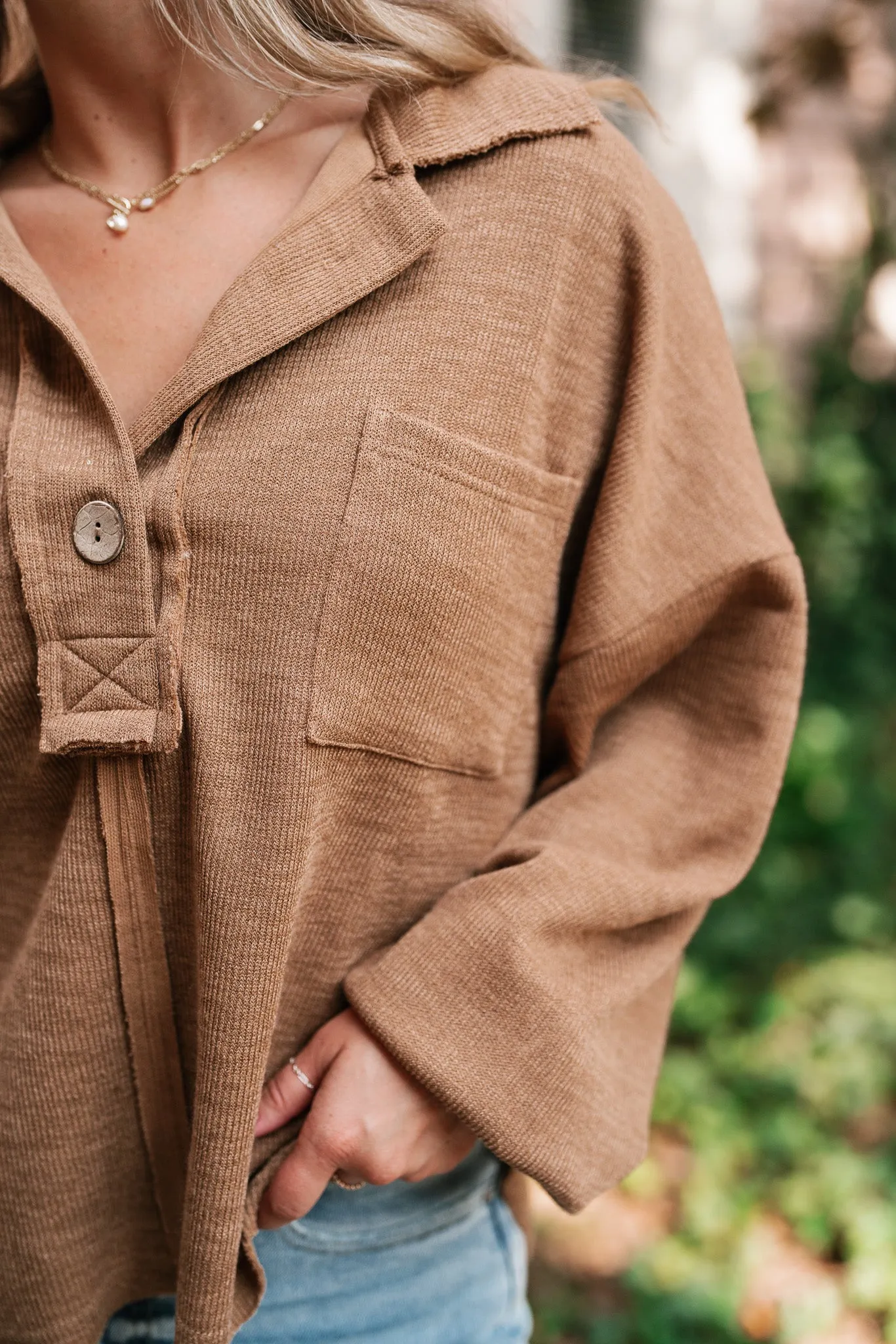 Think Of Me Oversized Top - Almond