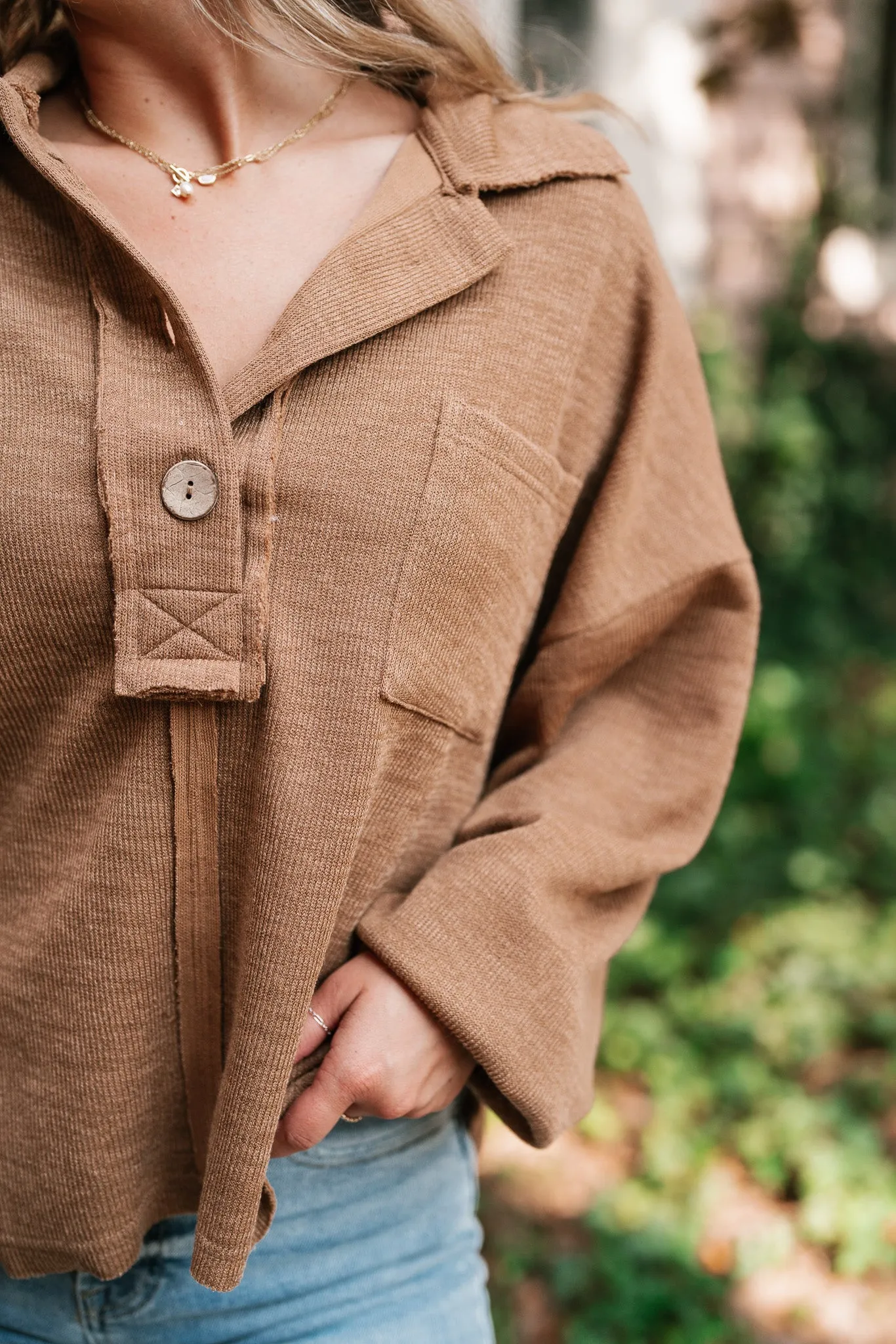Think Of Me Oversized Top - Almond