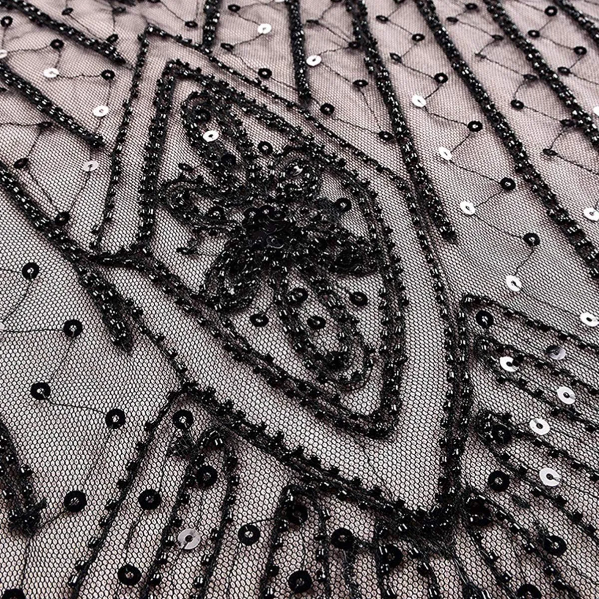 Women's 1920s Flapper Dress Vintage Great Gatsby Party Sequin Maxi Evening Cocktail Dresses with 20s Accessories Set