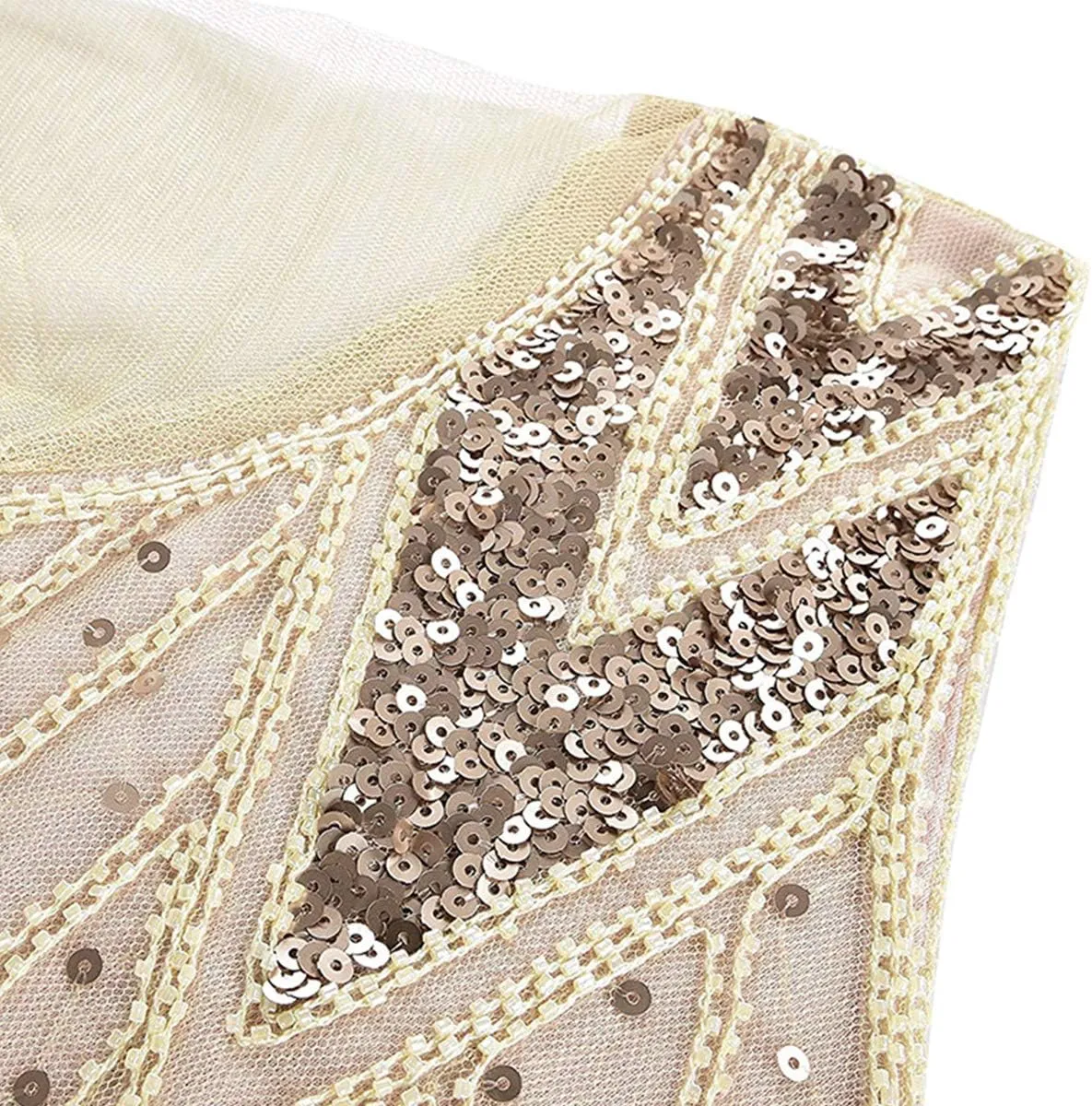 Women's 1920s Flapper Dress Vintage Great Gatsby Party Sequin Maxi Evening Cocktail Dresses with 20s Accessories Set