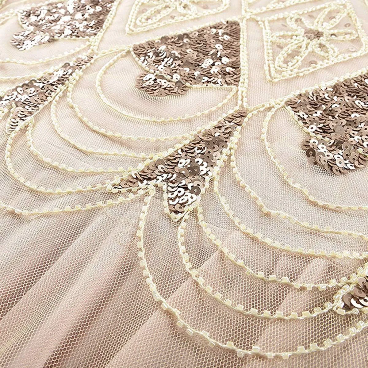 Women's 1920s Flapper Dress Vintage Great Gatsby Party Sequin Maxi Evening Cocktail Dresses with 20s Accessories Set
