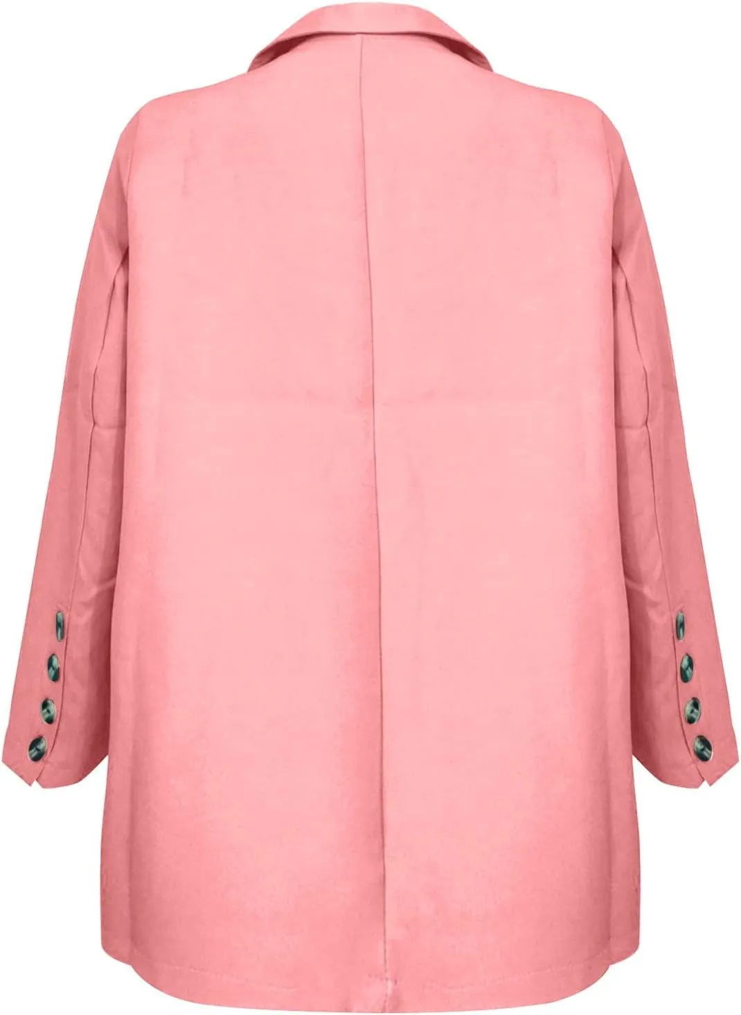 Womens 2025 Casual Temperament Solid Blazers Lapel Button Long Sleeve Cardigans with Pockets Loose Slim Formal Jackets