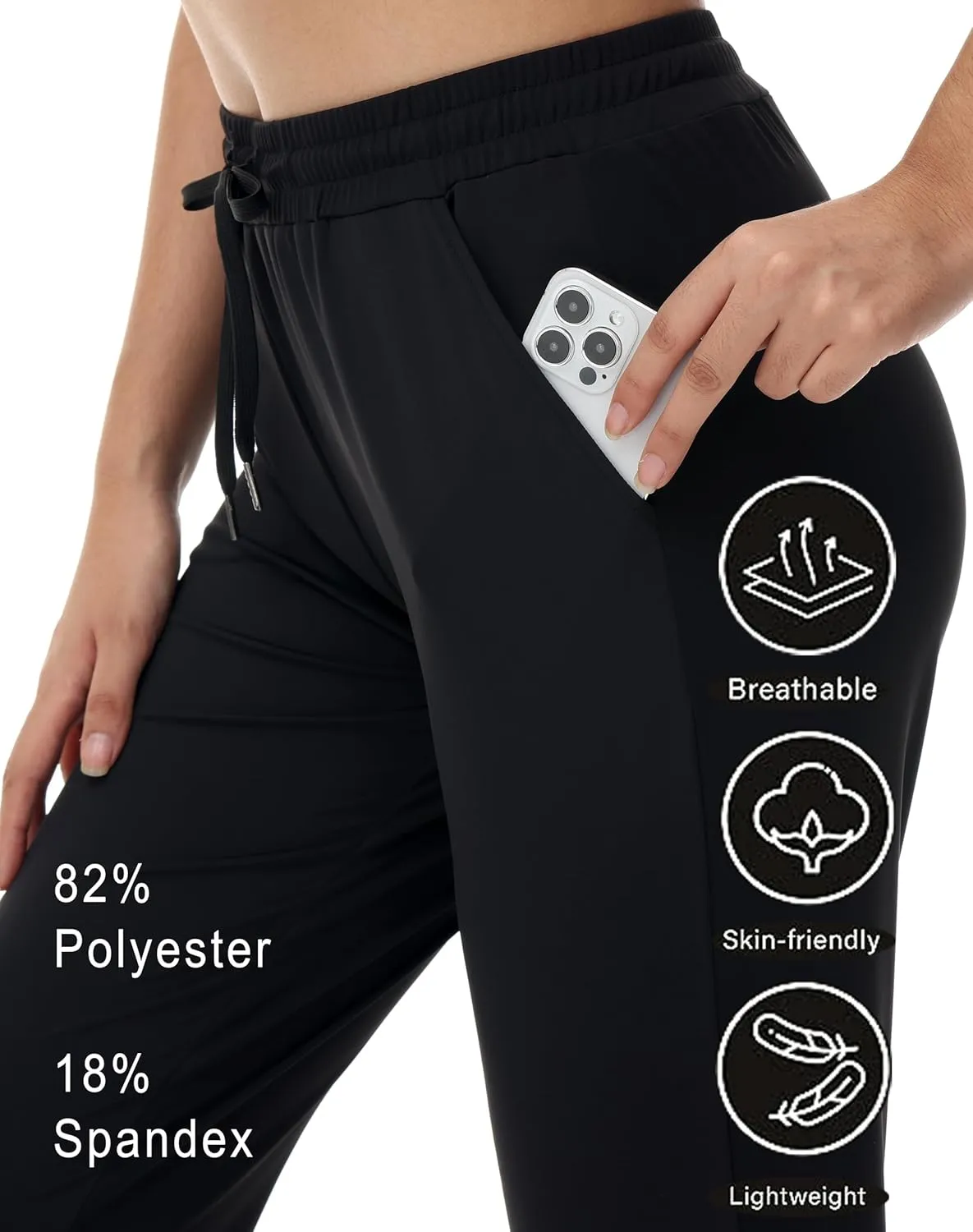 ZTN Women's Drawstring Joggers Track Pants Athletic Workout Hiking Sweatpants Casual Lightweight Tapered Cuff Scrub Pants